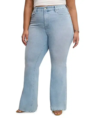 Good American Women's Soft Tech Good Legs Boot-Cut Flared Jeans - Indigo | Thumbnail 8 Good American Women's Soft Tech Good Legs Boot-Cut Flared Jeans - Indigo | Thumbnail 8
