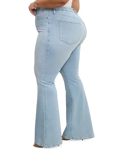 Good American Women's Soft Tech Good Legs Boot-Cut Flared Jeans - Indigo | Thumbnail 9 Good American Women's Soft Tech Good Legs Boot-Cut Flared Jeans - Indigo | Thumbnail 9