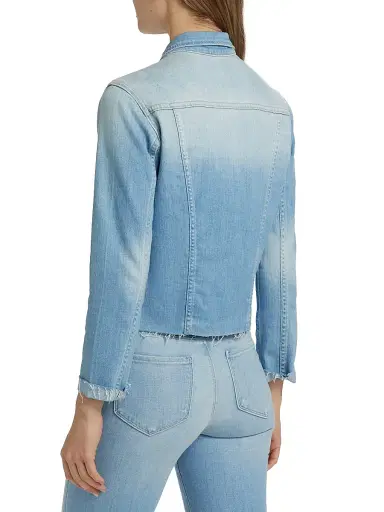 L'AGENCE Women's Janelle Slim-Fit Raw-Edge Denim Jacket - Essex | Thumbnail 5 L'AGENCE Women's Janelle Slim-Fit Raw-Edge Denim Jacket - Essex | Thumbnail 5