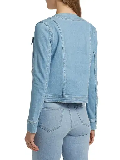 L'Agence Women's Yari Stretch Denim Collarless Jacket | Thumbnail 5 L'Agence Women's Yari Stretch Denim Collarless Jacket | Thumbnail 5