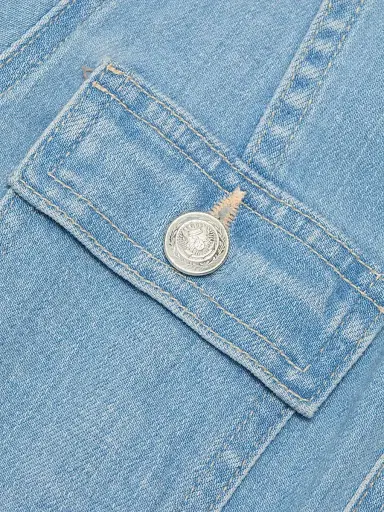 L'Agence Women's Yari Stretch Denim Collarless Jacket | Thumbnail 7 L'Agence Women's Yari Stretch Denim Collarless Jacket | Thumbnail 7