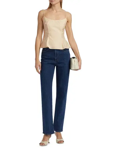 Reformation Women's Genevieve Satin Top - Sugar | Thumbnail 2 Reformation Women's Genevieve Satin Top - Sugar | Thumbnail 2