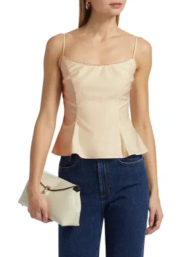Reformation Women's Genevieve Satin Top - Sugar | Thumbnail 3 Reformation Women's Genevieve Satin Top - Sugar | Thumbnail 3