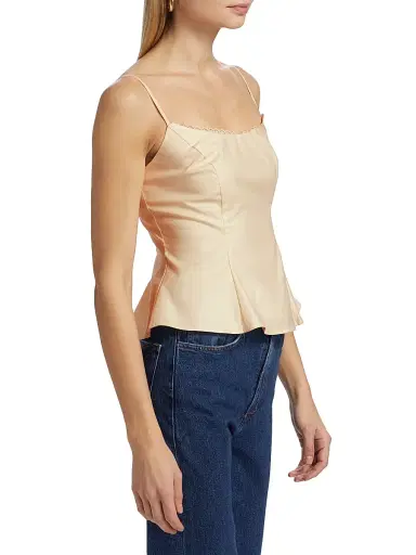 Reformation Women's Genevieve Satin Top - Sugar | Thumbnail 4 Reformation Women's Genevieve Satin Top - Sugar | Thumbnail 4