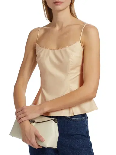 Reformation Women's Genevieve Satin Top - Sugar | Thumbnail 6 Reformation Women's Genevieve Satin Top - Sugar | Thumbnail 6