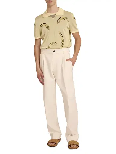 Jacquemus Men's Marino Banana Knit Polo - Banana Jacquard Yellow | Thumbnail 2 Jacquemus Men's Marino Banana Knit Polo - Banana Jacquard Yellow | Thumbnail 2