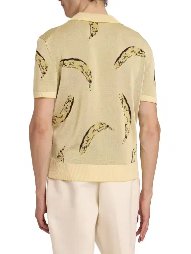 Jacquemus Men's Marino Banana Knit Polo - Banana Jacquard Yellow | Thumbnail 5 Jacquemus Men's Marino Banana Knit Polo - Banana Jacquard Yellow | Thumbnail 5