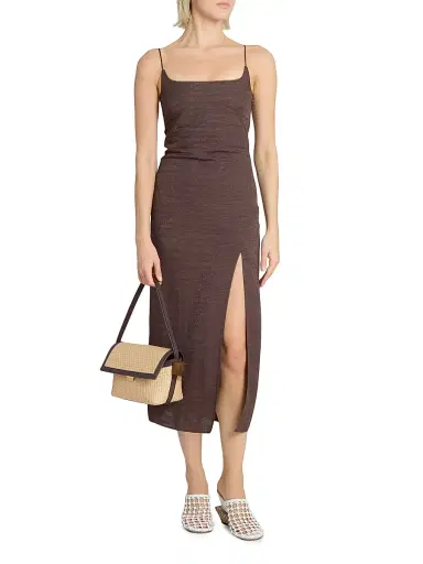 Jacquemus Women's Le Rond Carre Raffia Shoulder Bag - Natural Dark Brown | Thumbnail 2 Jacquemus Women's Le Rond Carre Raffia Shoulder Bag - Natural Dark Brown | Thumbnail 2