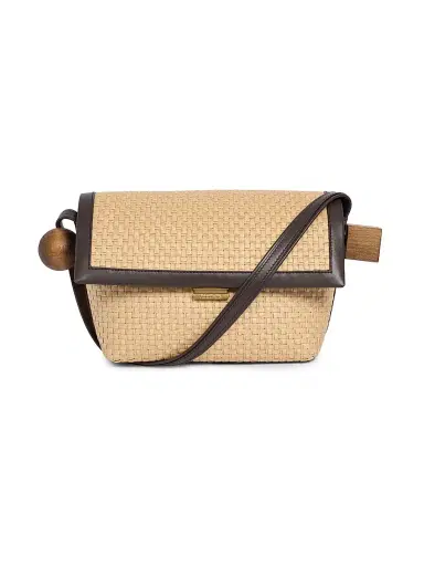 Jacquemus Women's Le Rond Carre Raffia Shoulder Bag - Natural Dark Brown | Thumbnail 4 Jacquemus Women's Le Rond Carre Raffia Shoulder Bag - Natural Dark Brown | Thumbnail 4