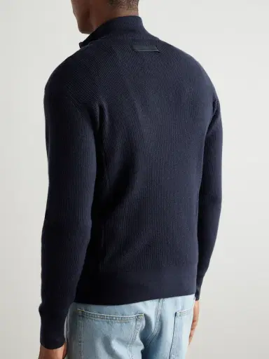 Zegna Ribbed Cashseta Zip-Up Sweater - Men | Thumbnail 3 Zegna Ribbed Cashseta Zip-Up Sweater - Men | Thumbnail 3