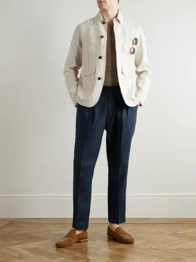 MR P. Steve Tapered Pleated Linen Trousers - Men | Thumbnail 2 MR P. Steve Tapered Pleated Linen Trousers - Men | Thumbnail 2