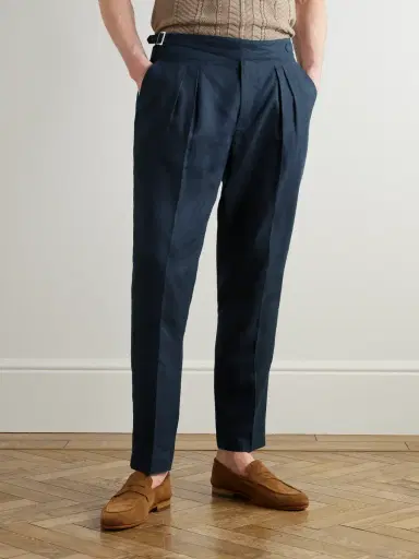 MR P. Steve Tapered Pleated Linen Trousers - Men | Thumbnail 3 MR P. Steve Tapered Pleated Linen Trousers - Men | Thumbnail 3