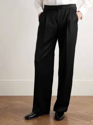 Favourbrook Tommy Straight-Leg Grosgrain-Trimmed Pleated Wool Tuxedo Trousers - Men | Thumbnail 3 Favourbrook Tommy Straight-Leg Grosgrain-Trimmed Pleated Wool Tuxedo Trousers - Men | Thumbnail 3