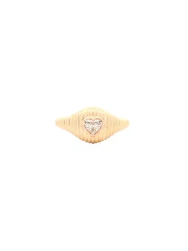 Wish Fine Jewelry 0.39ct Diamond 14K Gold Heart Grooved Ring | Thumbnail 1 Wish Fine Jewelry 0.39ct Diamond 14K Gold Heart Grooved Ring | Thumbnail 1