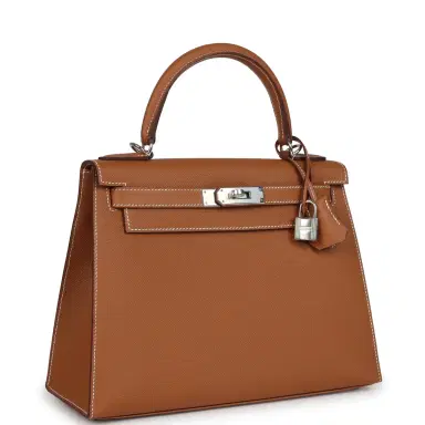 HERMÈS Hermes Kelly Sellier 28 Gold Epsom Palladium Hardware | Thumbnail 2 HERMÈS Hermes Kelly Sellier 28 Gold Epsom Palladium Hardware | Thumbnail 2