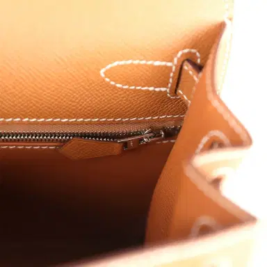 HERMÈS Hermes Kelly Sellier 28 Gold Epsom Palladium Hardware | Thumbnail 9 HERMÈS Hermes Kelly Sellier 28 Gold Epsom Palladium Hardware | Thumbnail 9