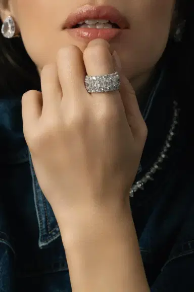 FANTASIA by DESERIO Three Row Oval Round Eternity Band | Thumbnail 2 FANTASIA by DESERIO Three Row Oval Round Eternity Band | Thumbnail 2