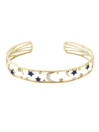 L’Atelier Nawbar Starry 18-karat Gold, Diamond And Enamel Bangle | Thumbnail 1 L’Atelier Nawbar Starry 18-karat Gold, Diamond And Enamel Bangle | Thumbnail 1