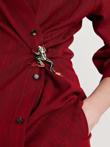 Bottega Veneta Gold-tone, Enamel And Crystal Brooch | Thumbnail 2 Bottega Veneta Gold-tone, Enamel And Crystal Brooch | Thumbnail 2