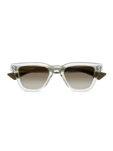 Saint Laurent Men's Naked Wirecore Arrow 47MM Square Sunglasses - Crystal Brown | Thumbnail 2 Saint Laurent Men's Naked Wirecore Arrow 47MM Square Sunglasses - Crystal Brown | Thumbnail 2