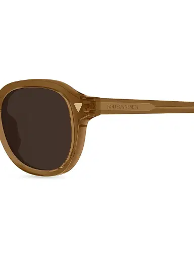 Bottega Veneta Men's Triangle Stud Panthos 49MM Round Sunglasses - Brown | Thumbnail 3 Bottega Veneta Men's Triangle Stud Panthos 49MM Round Sunglasses - Brown | Thumbnail 3