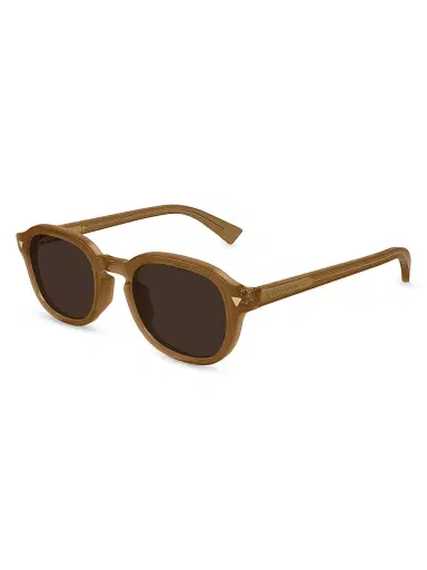 Bottega Veneta Men's Triangle Stud Panthos 49MM Round Sunglasses - Brown | Thumbnail 1 Bottega Veneta Men's Triangle Stud Panthos 49MM Round Sunglasses - Brown | Thumbnail 1