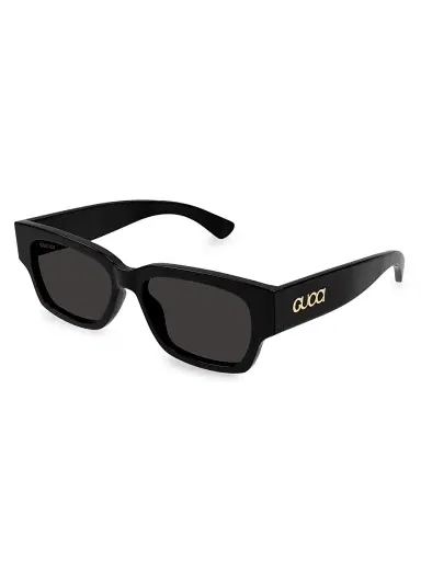 Gucci Men's Lacquered 54MM Squared Sunglasses - Gold Black | Thumbnail 1 Gucci Men's Lacquered 54MM Squared Sunglasses - Gold Black | Thumbnail 1