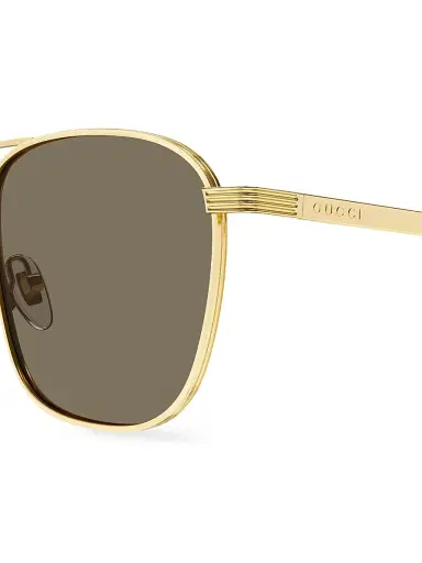 Gucci Men's New Light Metal 54MM Square Sunglasses - Gold Green | Thumbnail 3 Gucci Men's New Light Metal 54MM Square Sunglasses - Gold Green | Thumbnail 3