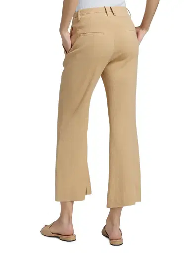 Vince Women's Stretch Linen Mid-Rise Crop Flare Trousers | Thumbnail 5 Vince Women's Stretch Linen Mid-Rise Crop Flare Trousers | Thumbnail 5