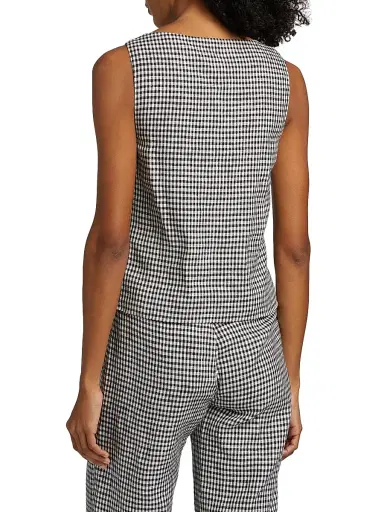Reformation Women's Addison Gingham Linen Vest - Remy Check | Thumbnail 5 Reformation Women's Addison Gingham Linen Vest - Remy Check | Thumbnail 5