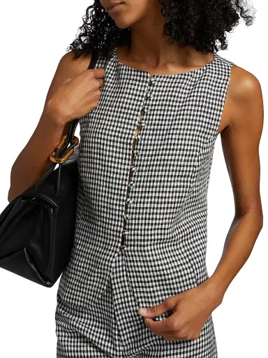 Reformation Women's Addison Gingham Linen Vest - Remy Check | Thumbnail 6 Reformation Women's Addison Gingham Linen Vest - Remy Check | Thumbnail 6