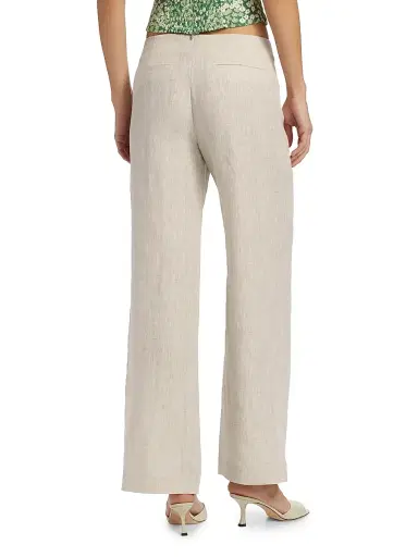 Reformation Women's Vida Low-Rise Wide-Leg Linen Pants - Oatmeal - Size 12 | Thumbnail 5 Reformation Women's Vida Low-Rise Wide-Leg Linen Pants - Oatmeal - Size 12 | Thumbnail 5