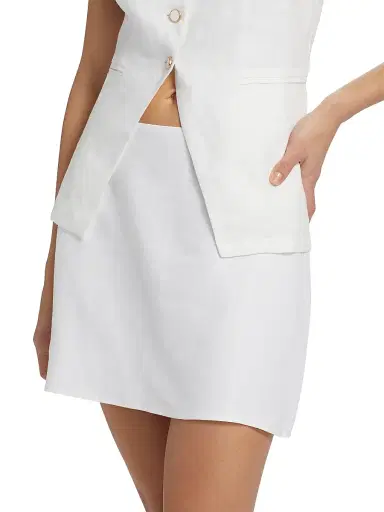 Reformation Women's Veranda Linen Miniskirt - White - Size 12 | Thumbnail 6 Reformation Women's Veranda Linen Miniskirt - White - Size 12 | Thumbnail 6