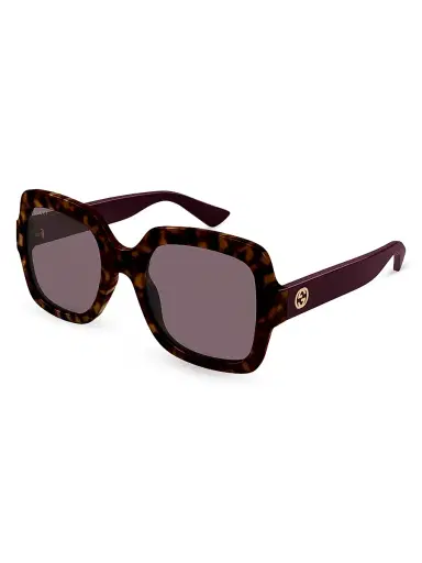 Gucci Women's Minimal 54MM Square Sunglasses - Havana Purple | Thumbnail 1 Gucci Women's Minimal 54MM Square Sunglasses - Havana Purple | Thumbnail 1
