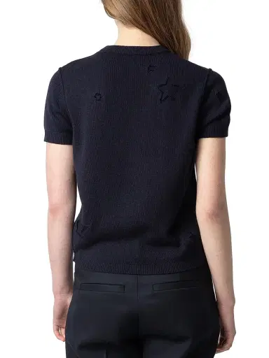 Zadig & Voltaire Women's Bully Stars Short-Sleeve Sweater - Encre - Size Small | Thumbnail 5 Zadig & Voltaire Women's Bully Stars Short-Sleeve Sweater - Encre - Size Small | Thumbnail 5
