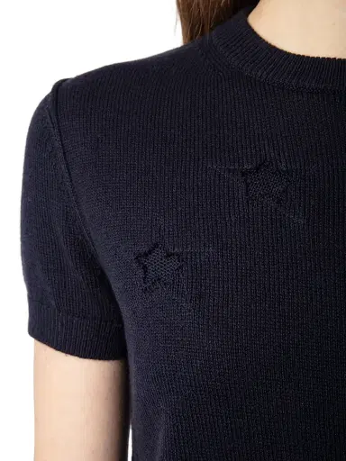 Zadig & Voltaire Women's Bully Stars Short-Sleeve Sweater - Encre - Size Small | Thumbnail 6 Zadig & Voltaire Women's Bully Stars Short-Sleeve Sweater - Encre - Size Small | Thumbnail 6