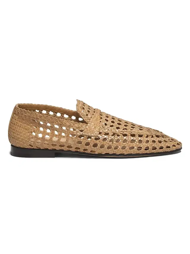 Women's Leon Woven Leather Loafers - Natural Light Camel Women's Leon Woven Leather Loafers - Natural Light Camel