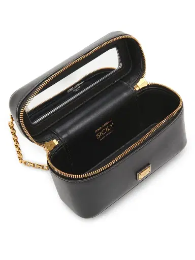 Dolce & Gabbana Women's Leather Vanity Bag - Nero | Thumbnail 4 Dolce & Gabbana Women's Leather Vanity Bag - Nero | Thumbnail 4