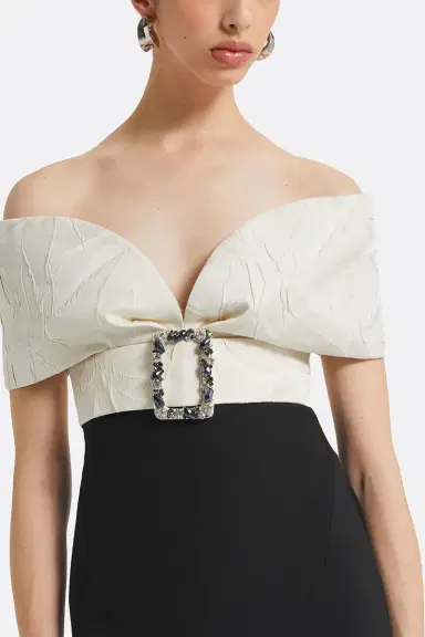 Safiyaa Abike Gown - Ivory Black | Thumbnail 4 Safiyaa Abike Gown - Ivory Black | Thumbnail 4