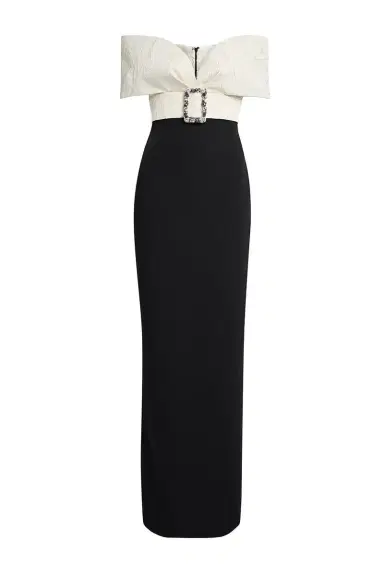 Safiyaa Abike Gown - Ivory Black | Thumbnail 1 Safiyaa Abike Gown - Ivory Black | Thumbnail 1