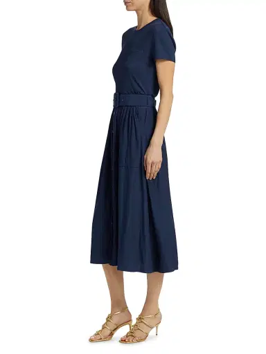 Ramy Brook Women's Sylvie Belted Midi-Dress - Spring Navy | Thumbnail 4 Ramy Brook Women's Sylvie Belted Midi-Dress - Spring Navy | Thumbnail 4