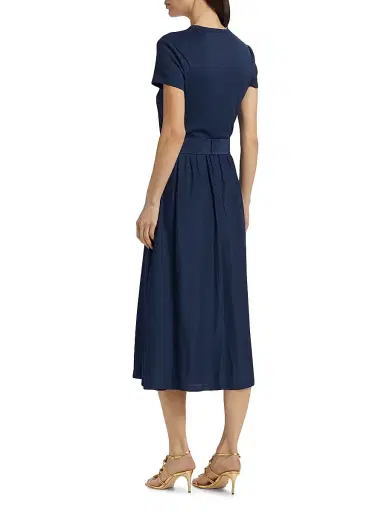 Ramy Brook Women's Sylvie Belted Midi-Dress - Spring Navy | Thumbnail 5 Ramy Brook Women's Sylvie Belted Midi-Dress - Spring Navy | Thumbnail 5