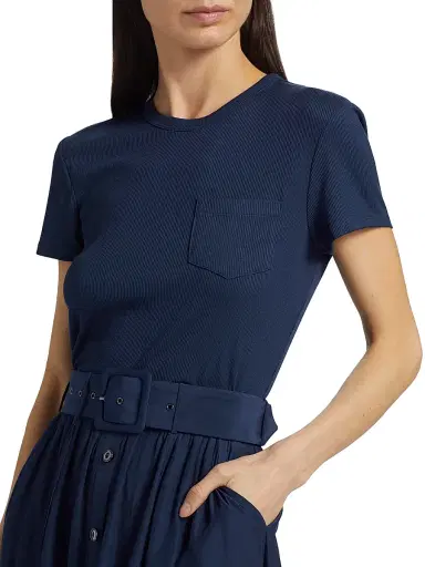 Ramy Brook Women's Sylvie Belted Midi-Dress - Spring Navy | Thumbnail 6 Ramy Brook Women's Sylvie Belted Midi-Dress - Spring Navy | Thumbnail 6