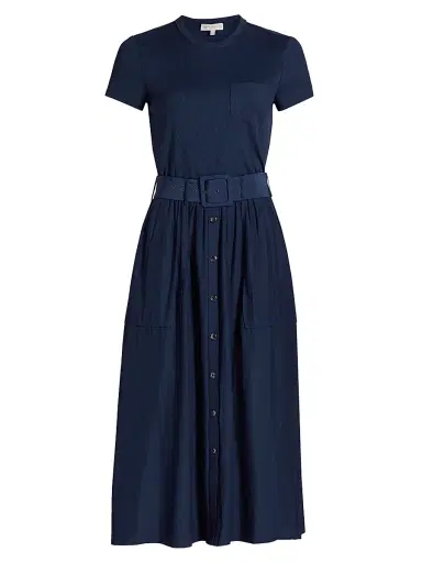 Ramy Brook Women's Sylvie Belted Midi-Dress - Spring Navy | Thumbnail 1 Ramy Brook Women's Sylvie Belted Midi-Dress - Spring Navy | Thumbnail 1