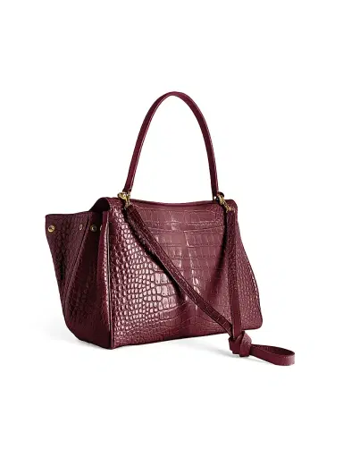 Balenciaga Women's Rodeo Medium Top Handle Crocodile Embossed - Dark Burgundy | Thumbnail 5 Balenciaga Women's Rodeo Medium Top Handle Crocodile Embossed - Dark Burgundy | Thumbnail 5
