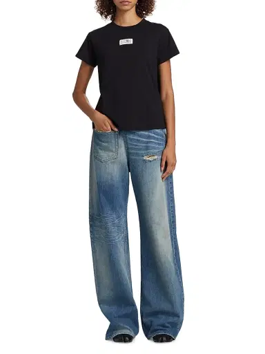 MM6 MAISON MARGIELA Women's Twisted Distressed Straight-Leg Jeans | Thumbnail 2 MM6 MAISON MARGIELA Women's Twisted Distressed Straight-Leg Jeans | Thumbnail 2