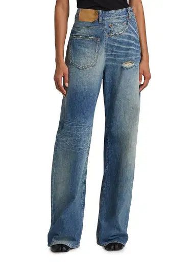 MM6 MAISON MARGIELA Women's Twisted Distressed Straight-Leg Jeans | Thumbnail 3 MM6 MAISON MARGIELA Women's Twisted Distressed Straight-Leg Jeans | Thumbnail 3