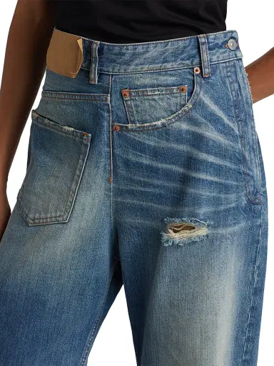 MM6 MAISON MARGIELA Women's Twisted Distressed Straight-Leg Jeans | Thumbnail 6 MM6 MAISON MARGIELA Women's Twisted Distressed Straight-Leg Jeans | Thumbnail 6
