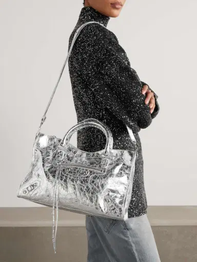 Balenciaga Le City Medium Metallic Textured-leather Tote | Thumbnail 6 Balenciaga Le City Medium Metallic Textured-leather Tote | Thumbnail 6
