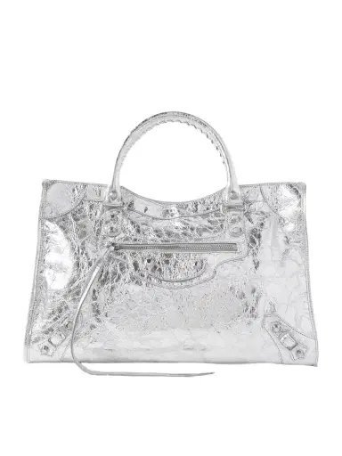 Balenciaga Le City Medium Metallic Textured-leather Tote | Thumbnail 1 Balenciaga Le City Medium Metallic Textured-leather Tote | Thumbnail 1